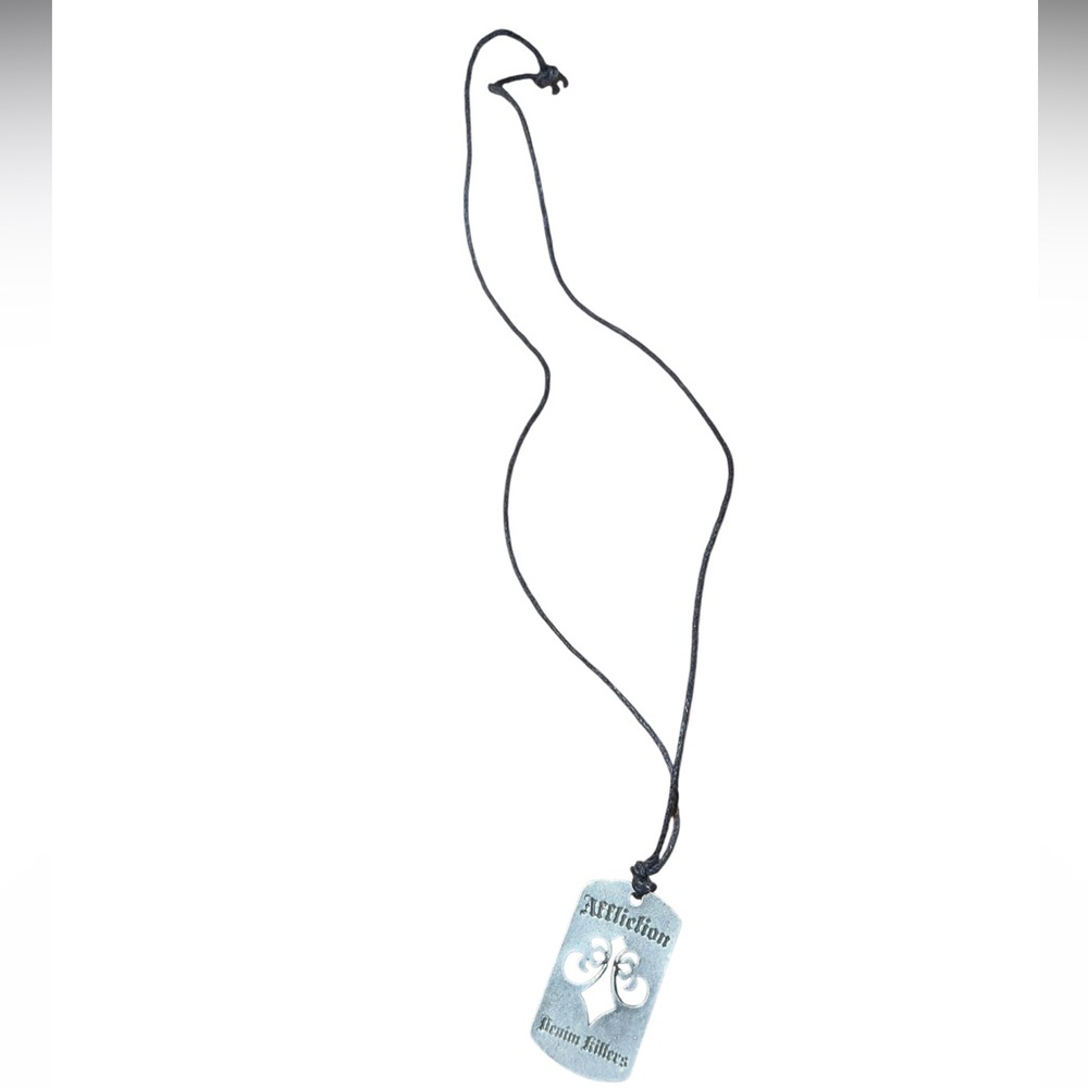 Affliction Black and Silver Pendant Necklace